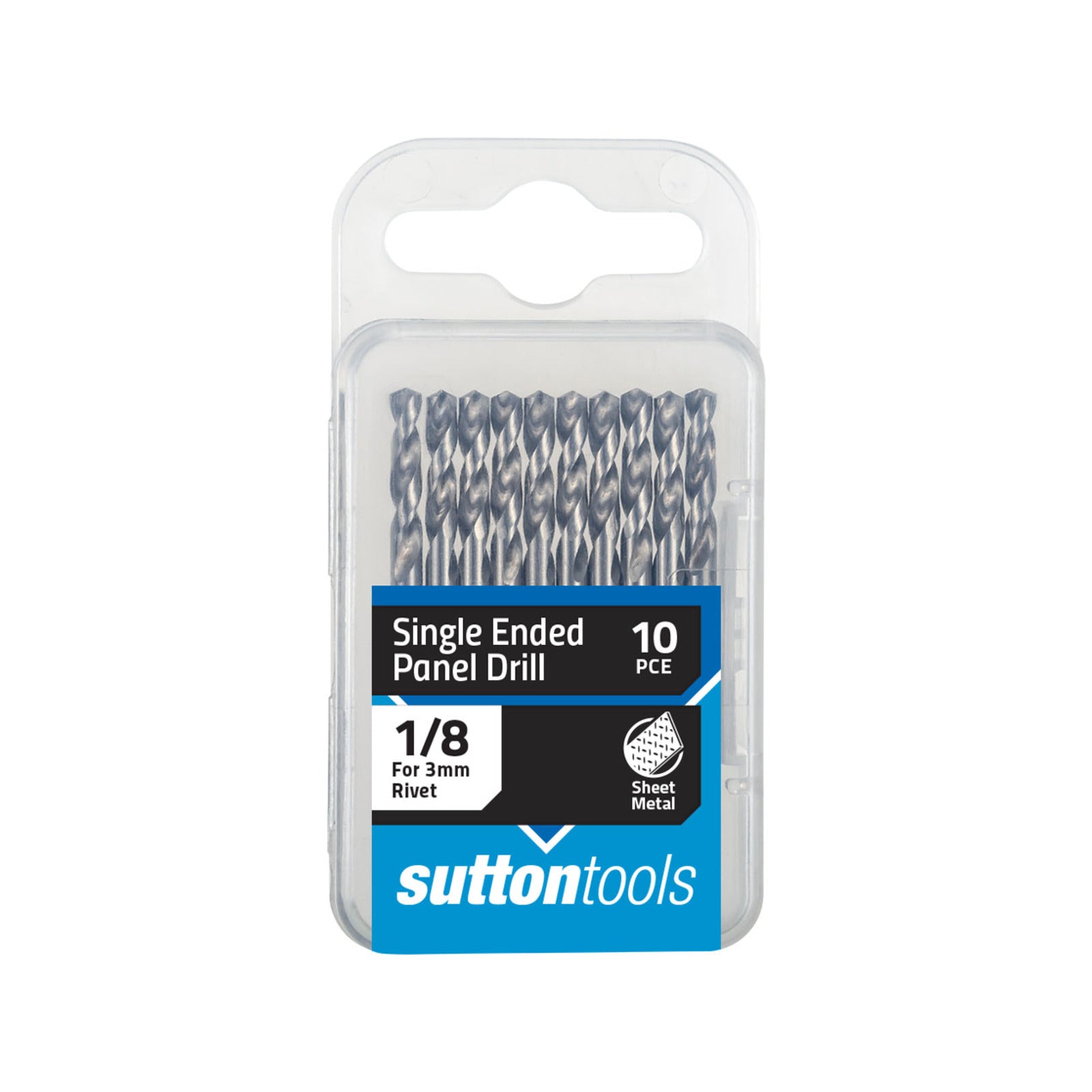 Sutton Tools 1/8" Single Ended Panel Drill Bit 10 Pack Steel for Shallow Holes