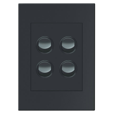 HPM VIVO 4 Gang Wall Switch, Grey, 10A 240V 2 Way (EV770/4GR)