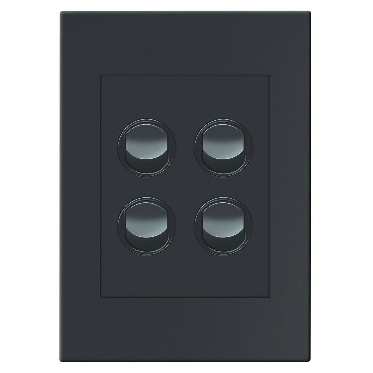 HPM Vivo 4 Gang Wall Switch 85mm x 118mm - Grey - Reliable Indoor Use - SuperSaverAU - view 1