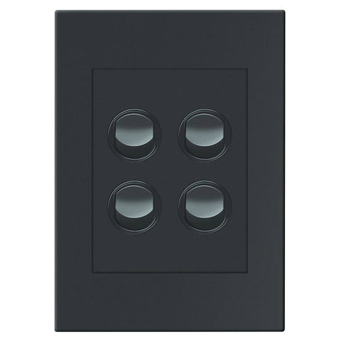 HPM Vivo 4 Gang Wall Switch 85mm x 118mm - Grey - Reliable Indoor Use - SuperSaverAU - view 1