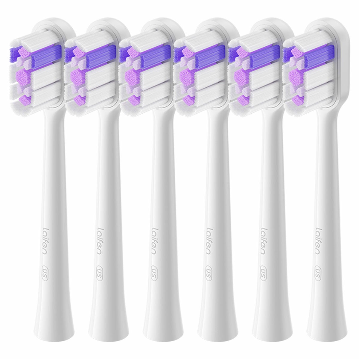 Laifen 6 Pack Purple Ultra Whitening Electric Toothbrush Heads Universal