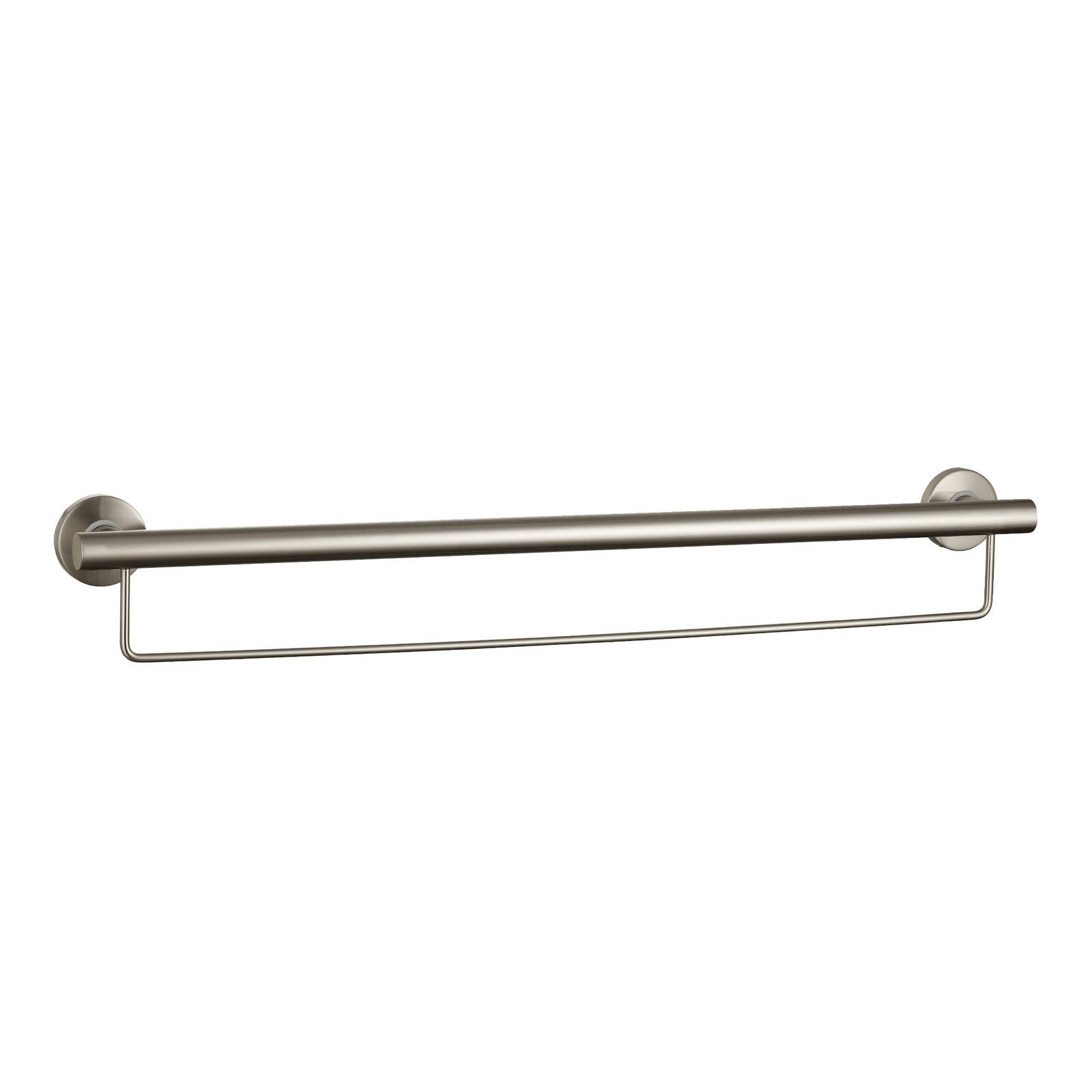 evekare 900mm Brushed Nickel Towel Rail with Grab Rail Grade 304 Stainless Steel