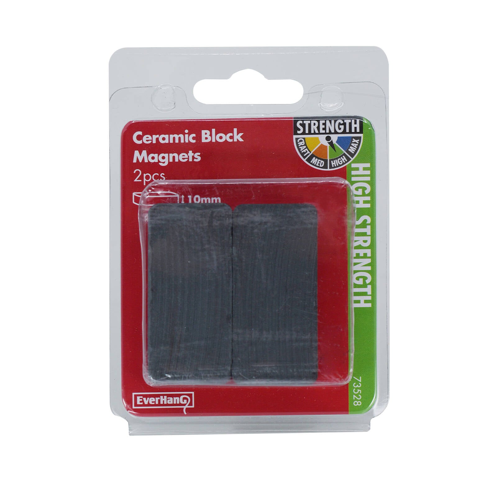 Everhang 47 x 22mm Ceramic Ferrite Block Magnet - 2 Pack