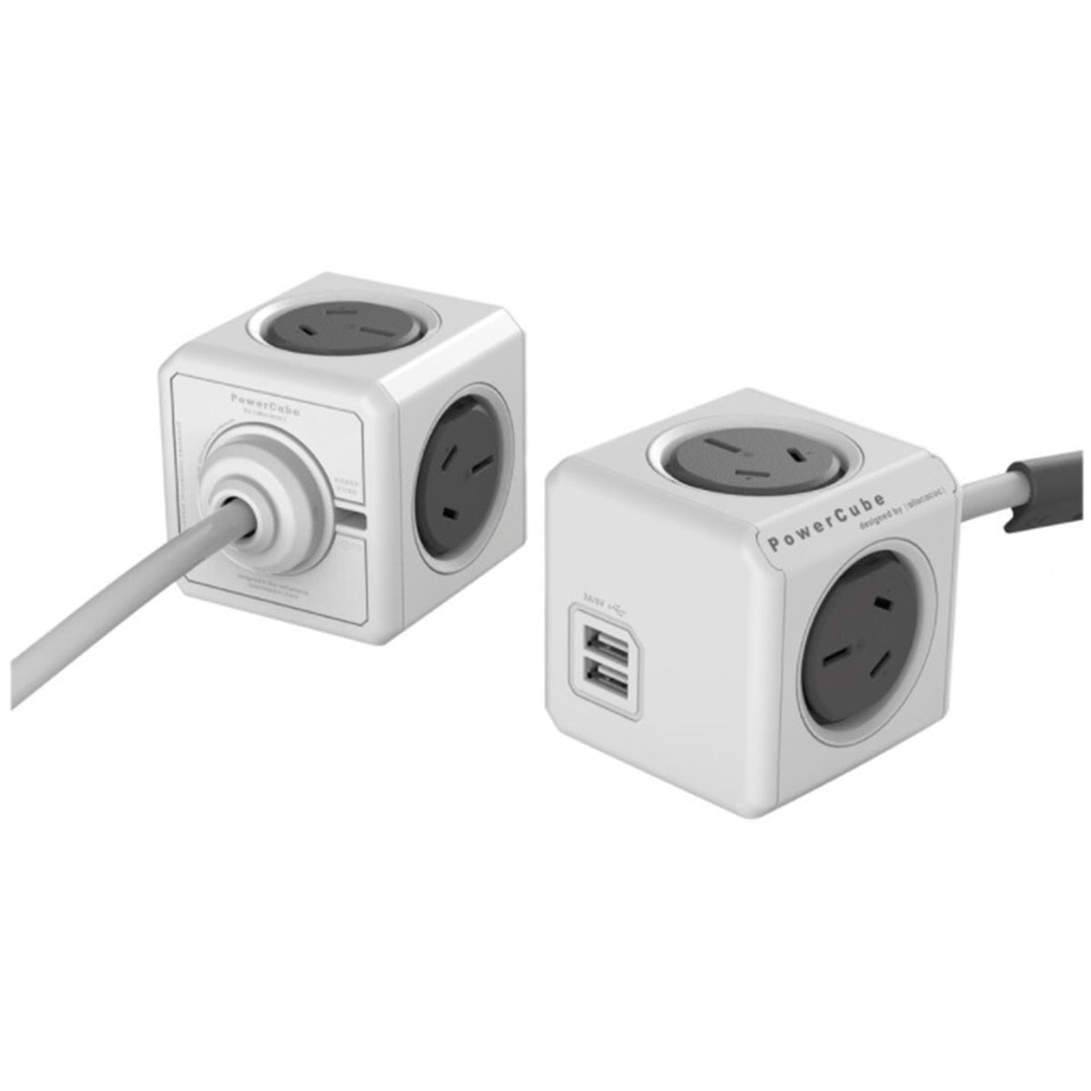 Allocacoc PowerCube With 4 Power Outlets And 2 USB Ports 2 x 1.5M - SuperSaverAU - view 2