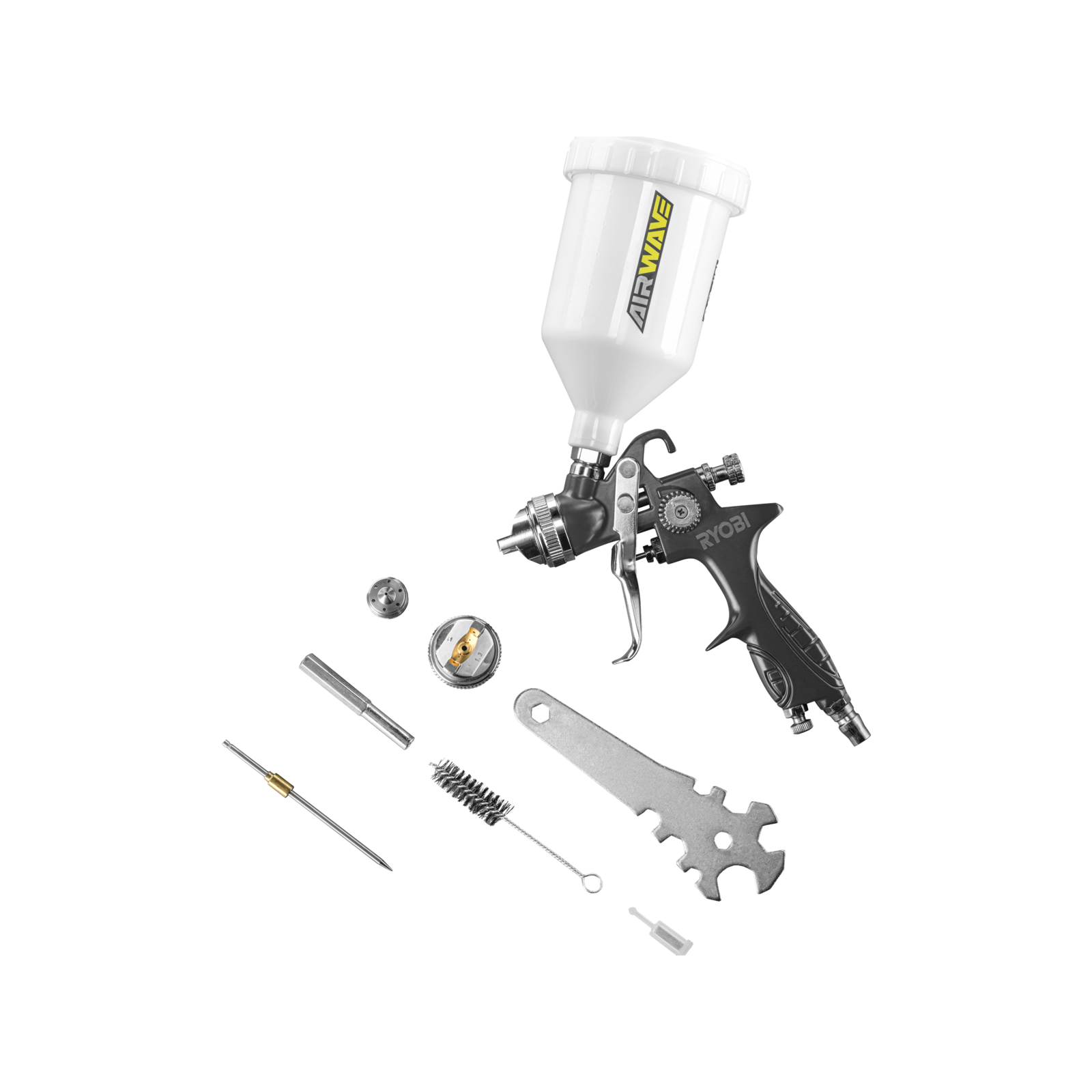 Ryobi Airwave Gravity Spray Gun 1.3mm/1.4mm Tip 50.8psi
