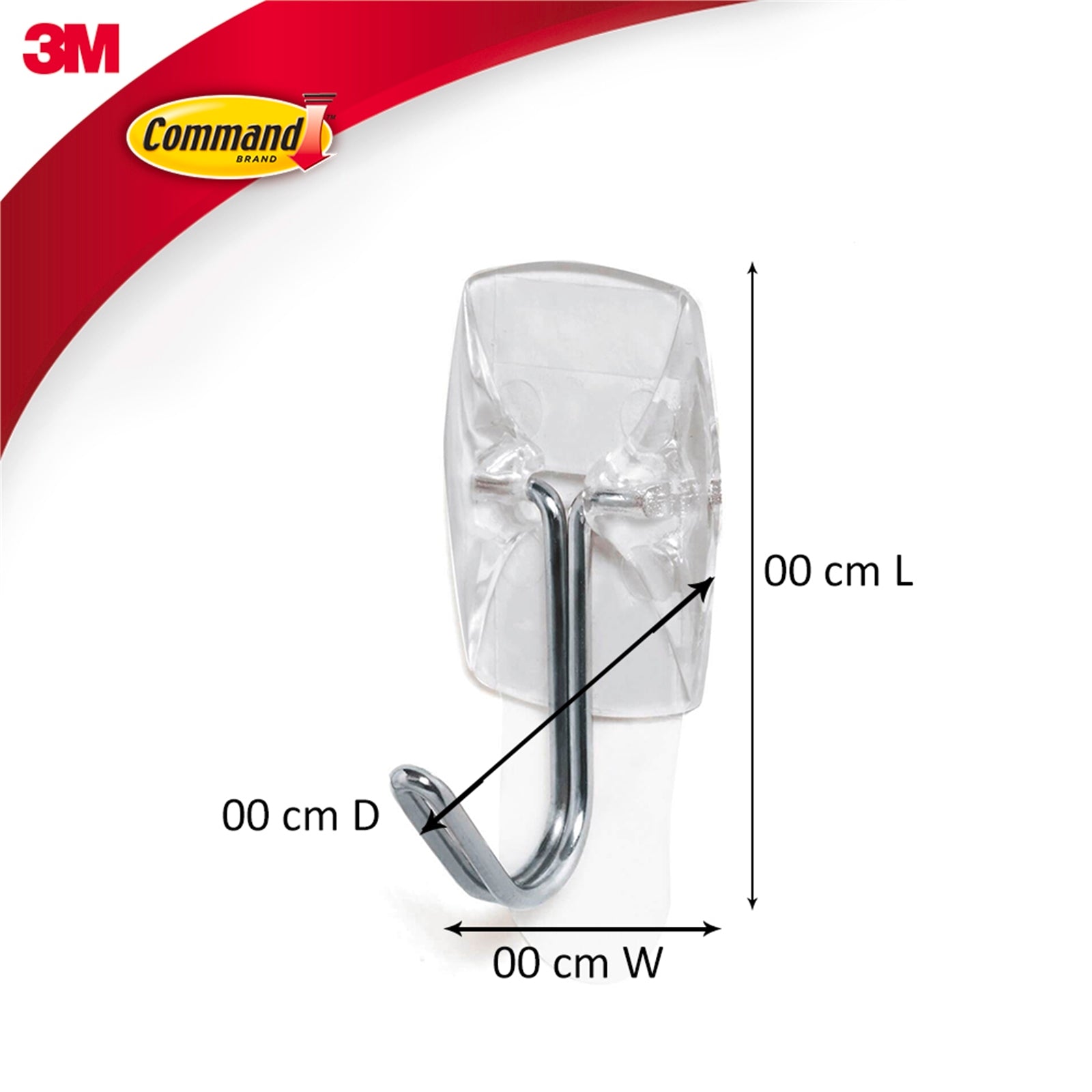 Command Small Clear Adhesive Utensil Hooks - 3 Pack, Damage-Free