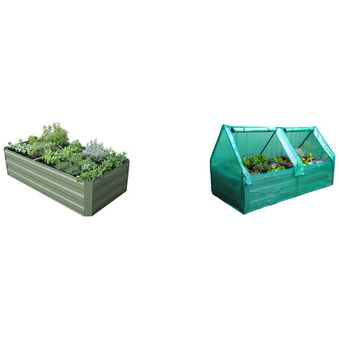 Greenlife Large Garden Bed And Greenhouse Cover 180 x 90 x 45cm Eucalyptus - SuperSaverAU - view 1