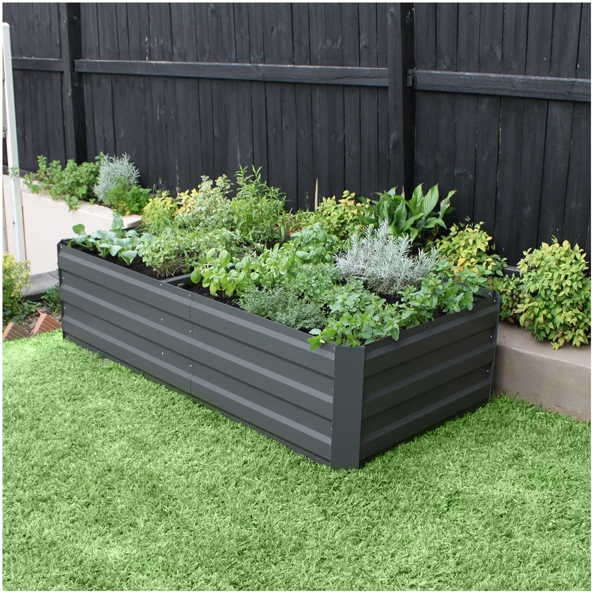 Greenlife Large Garden Bed 180 x 90 x 45cm Charcoal - SuperSaverAU - view 2