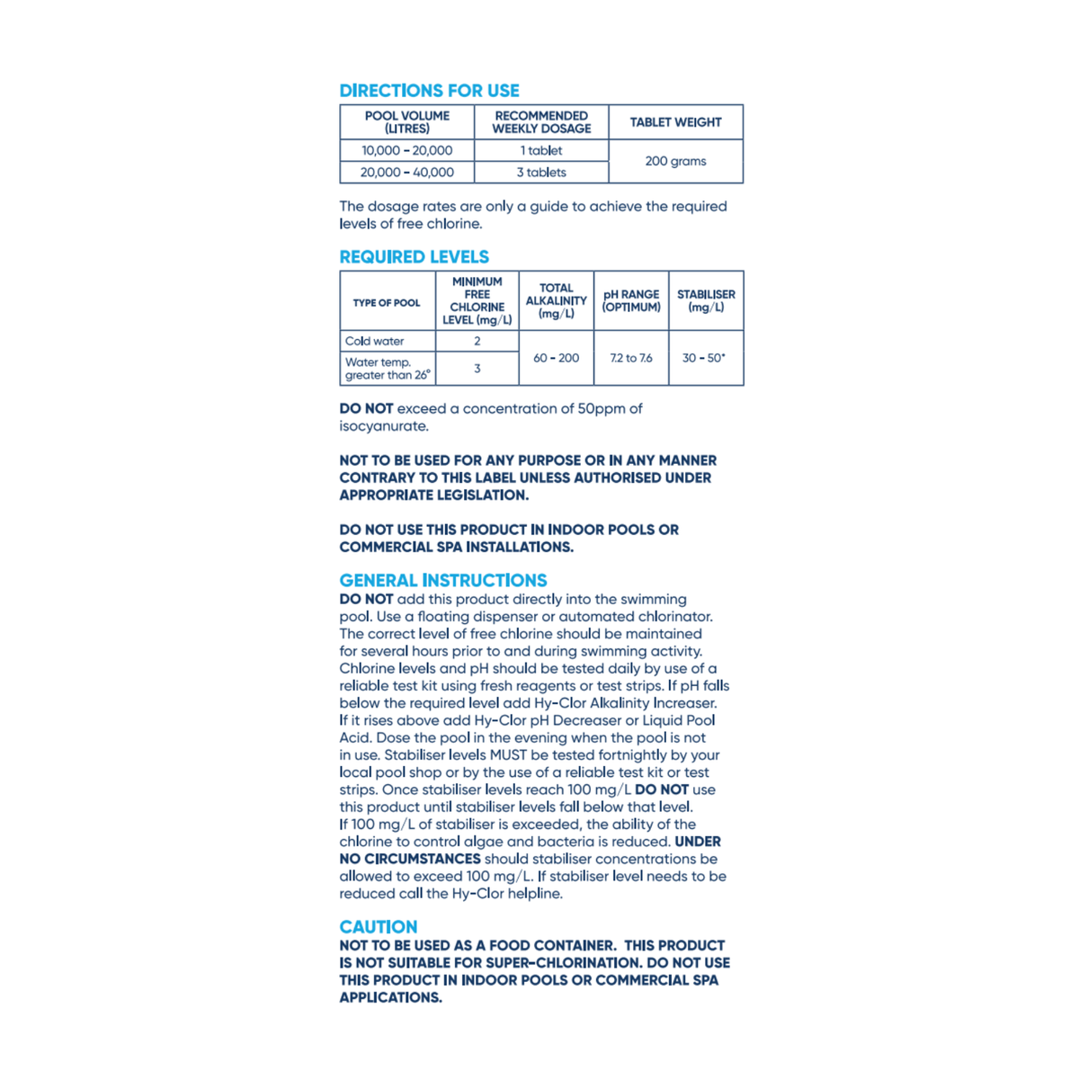 Hy Clor Pool Tablets - 2kg - 200g Tablets - Algae Control - SuperSaverAU - view 2