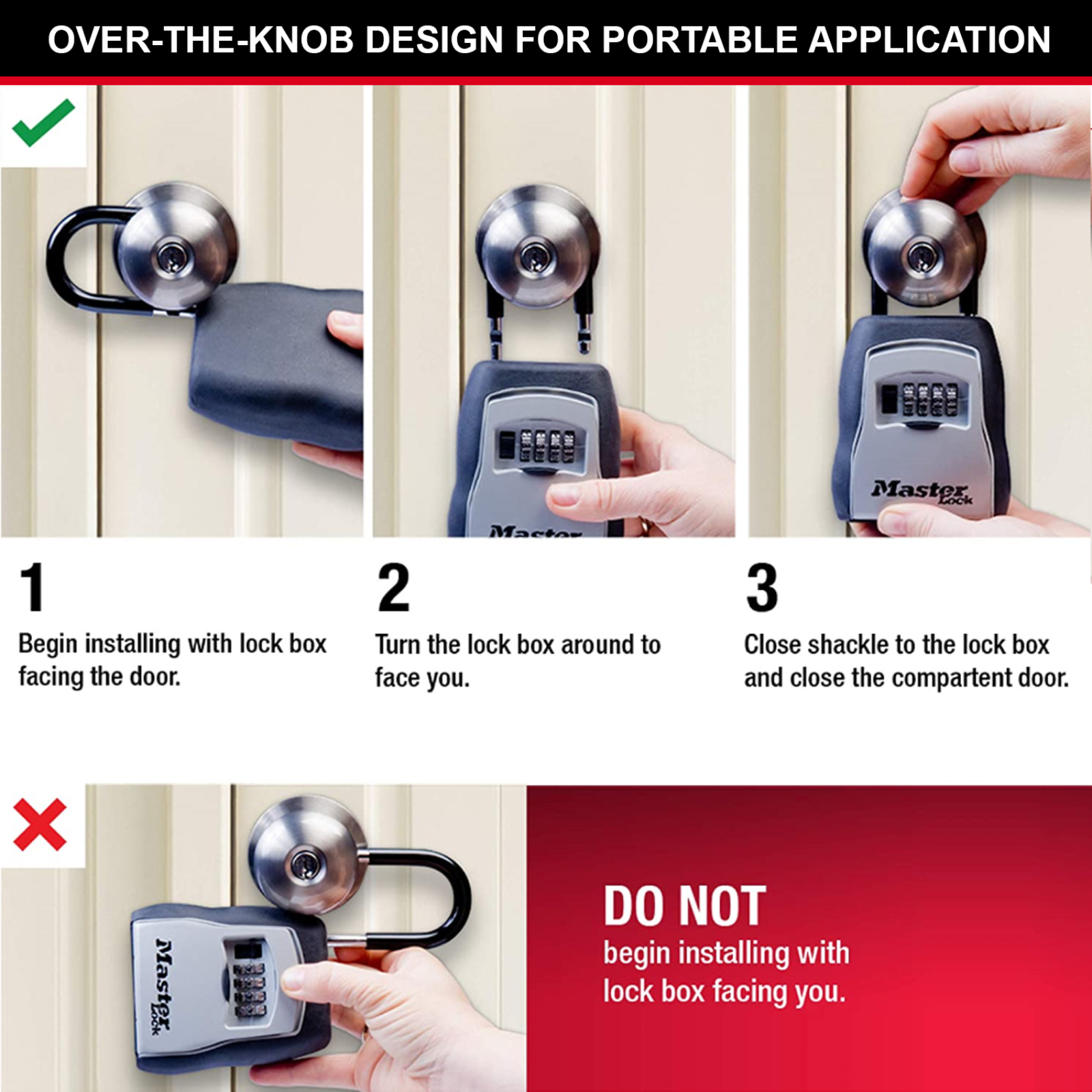 Master Lock Portable Key Storage Safe Combination Over-Door Key Box