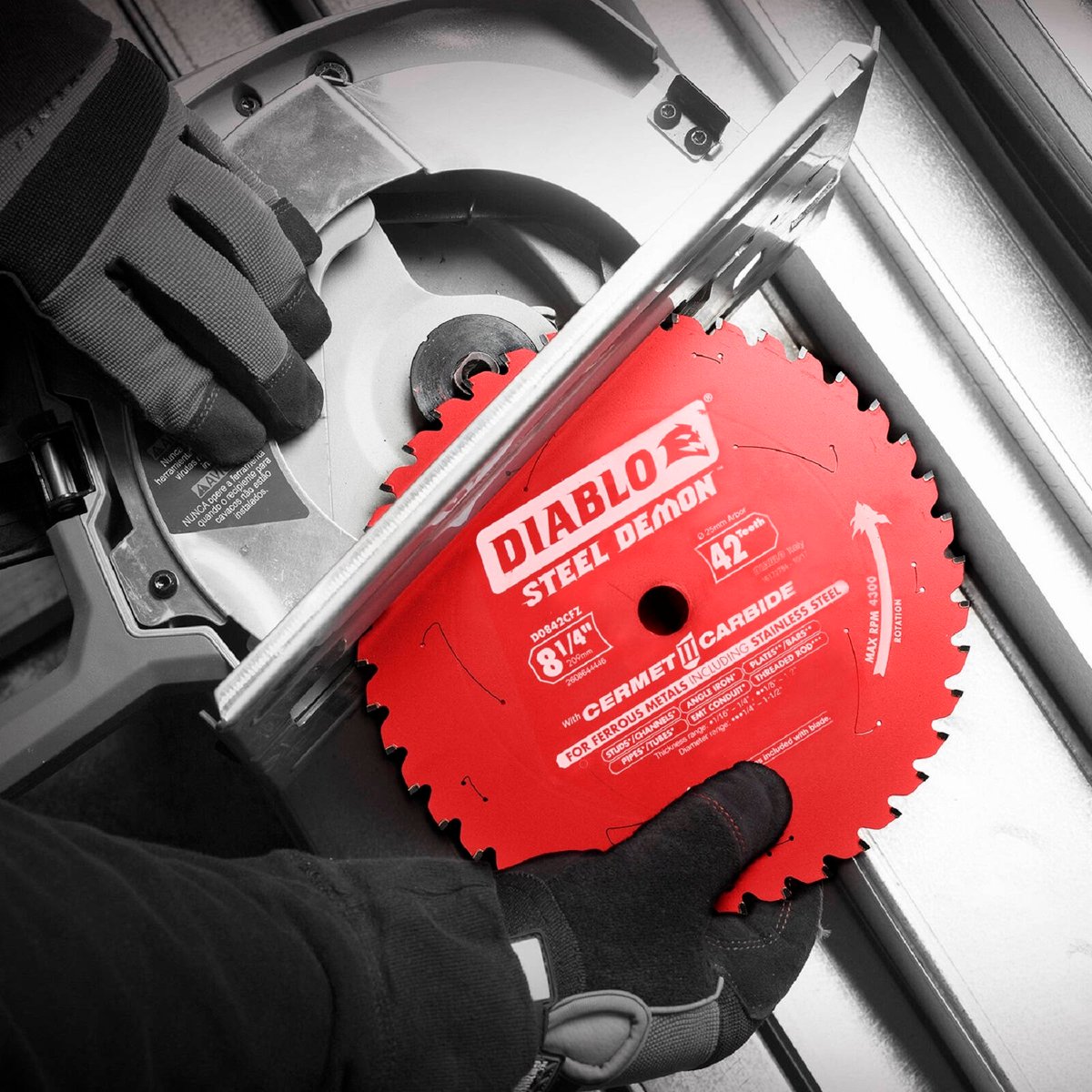 Diablo 209mm 42t Steel Demon Circular Saw Blade - Red - Ferrous Metals - SuperSaverAU - view 3