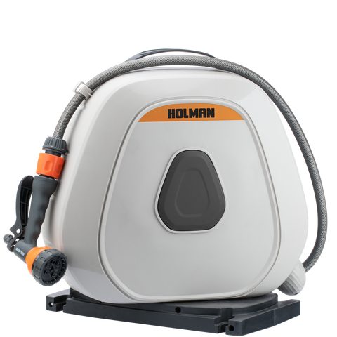Holman 20m Portable Retractable Hose Reel - Ground Spikes - Easy Storage - SuperSaverAU - view 1