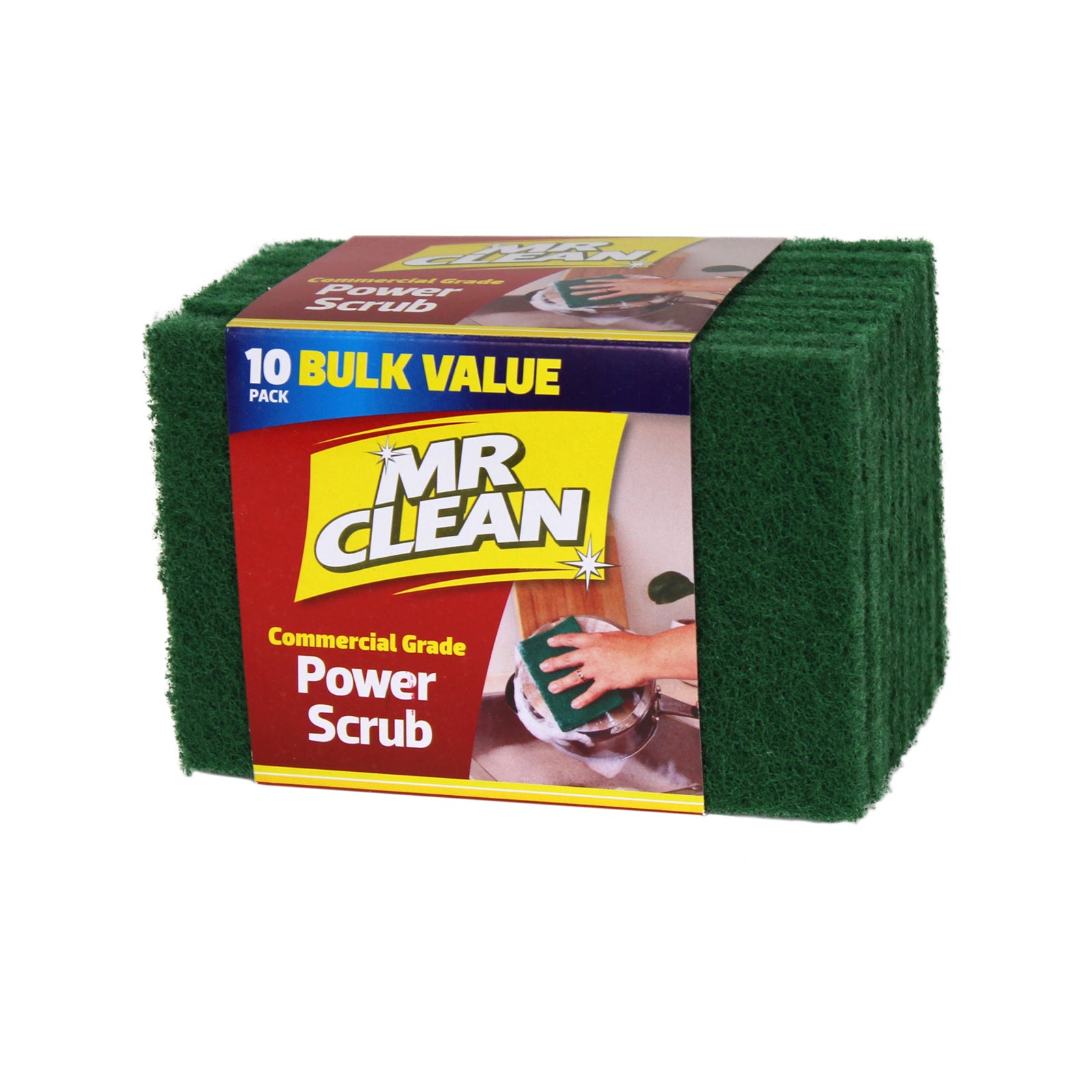 Mr Clean Power Scrub Scourers - 10 Pack, Green