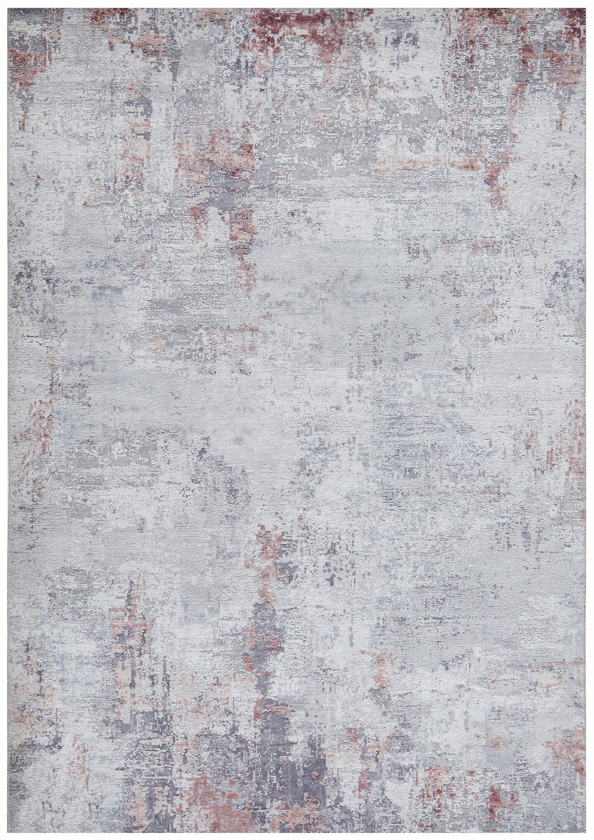Rug Culture Illusions Large Power Loomed Rug 280x190cm - Silver and Blush Polyester - ILU156BLUSH280X190