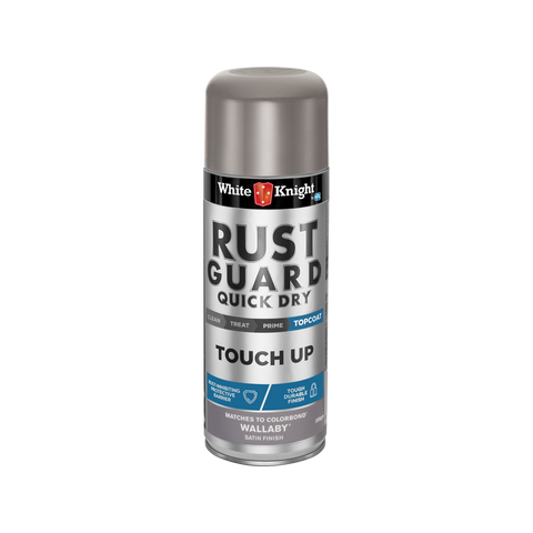 White Knight Rust Guard Touch Up Spray Paint Wallaby Satin 300g - For COLORBOND & Metal