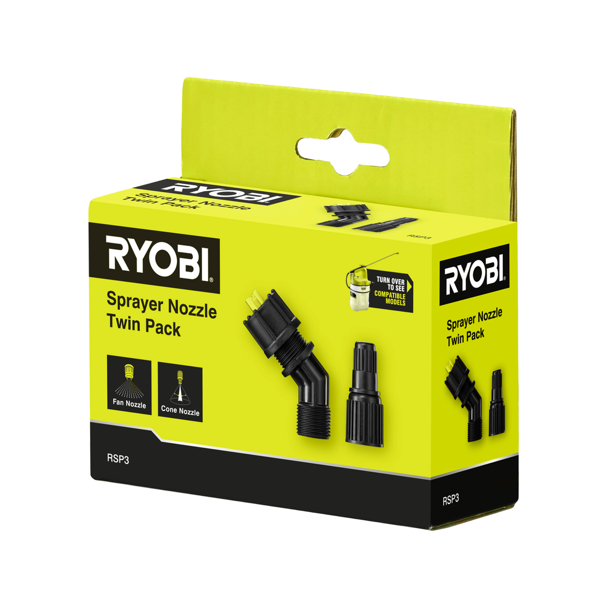 Ryobi Sprayer Nozzle 2 Pack, Cone & Fan Nozzles for Garden Sprayers