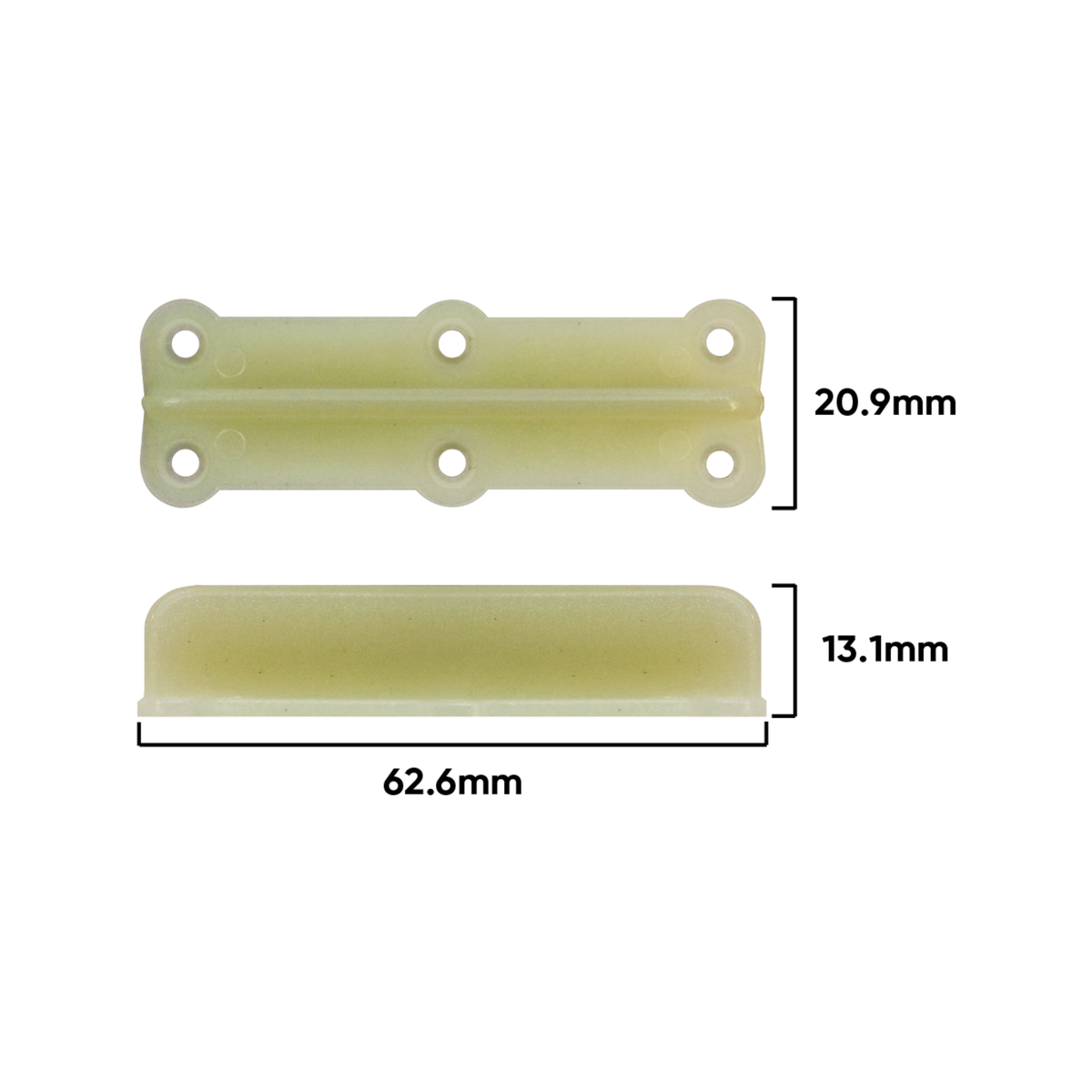 Rolltrak 60mm Ivory Plastic Timber Door Floor Guide