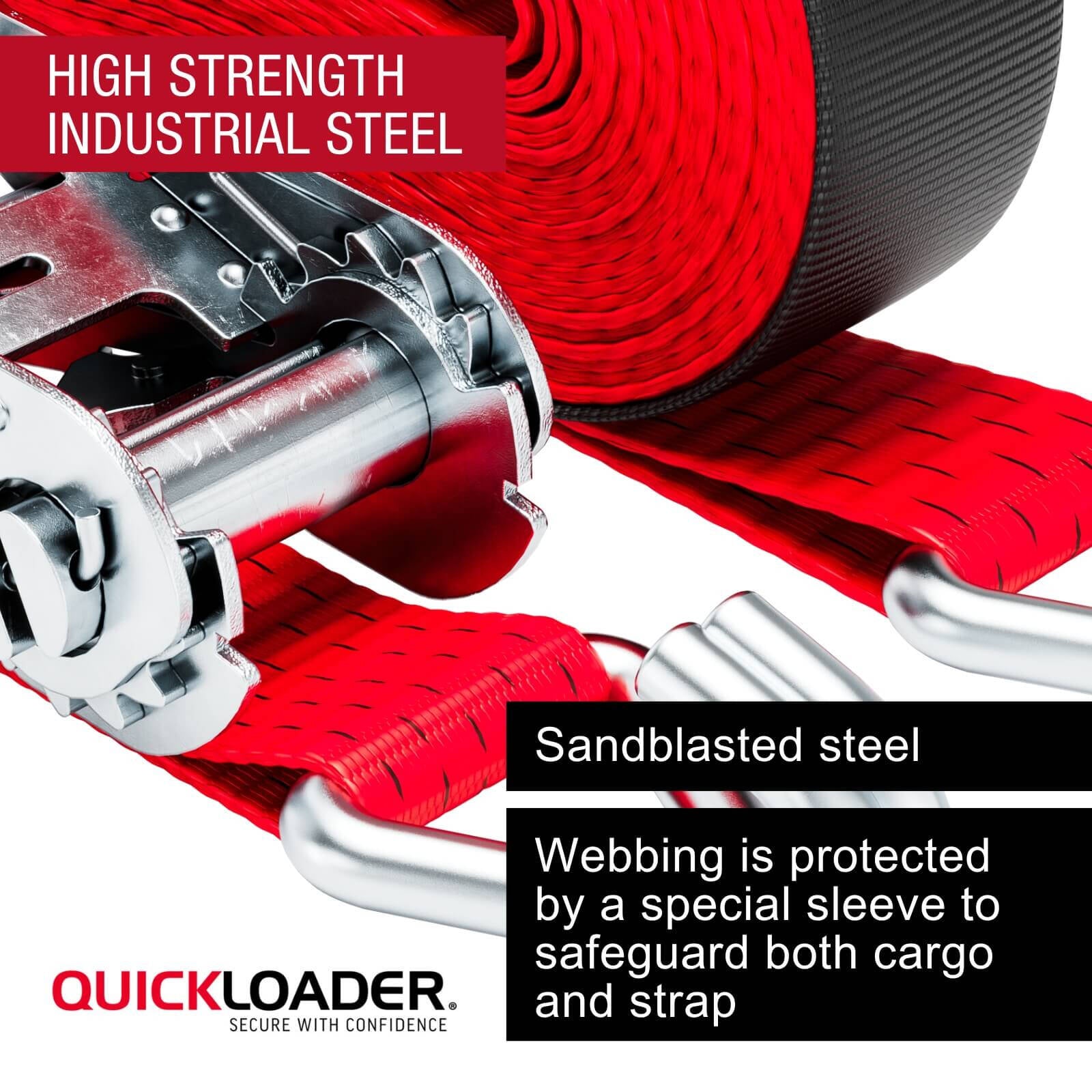 Quickloader 10m 2500kg Ratchet Strap Tie Down
