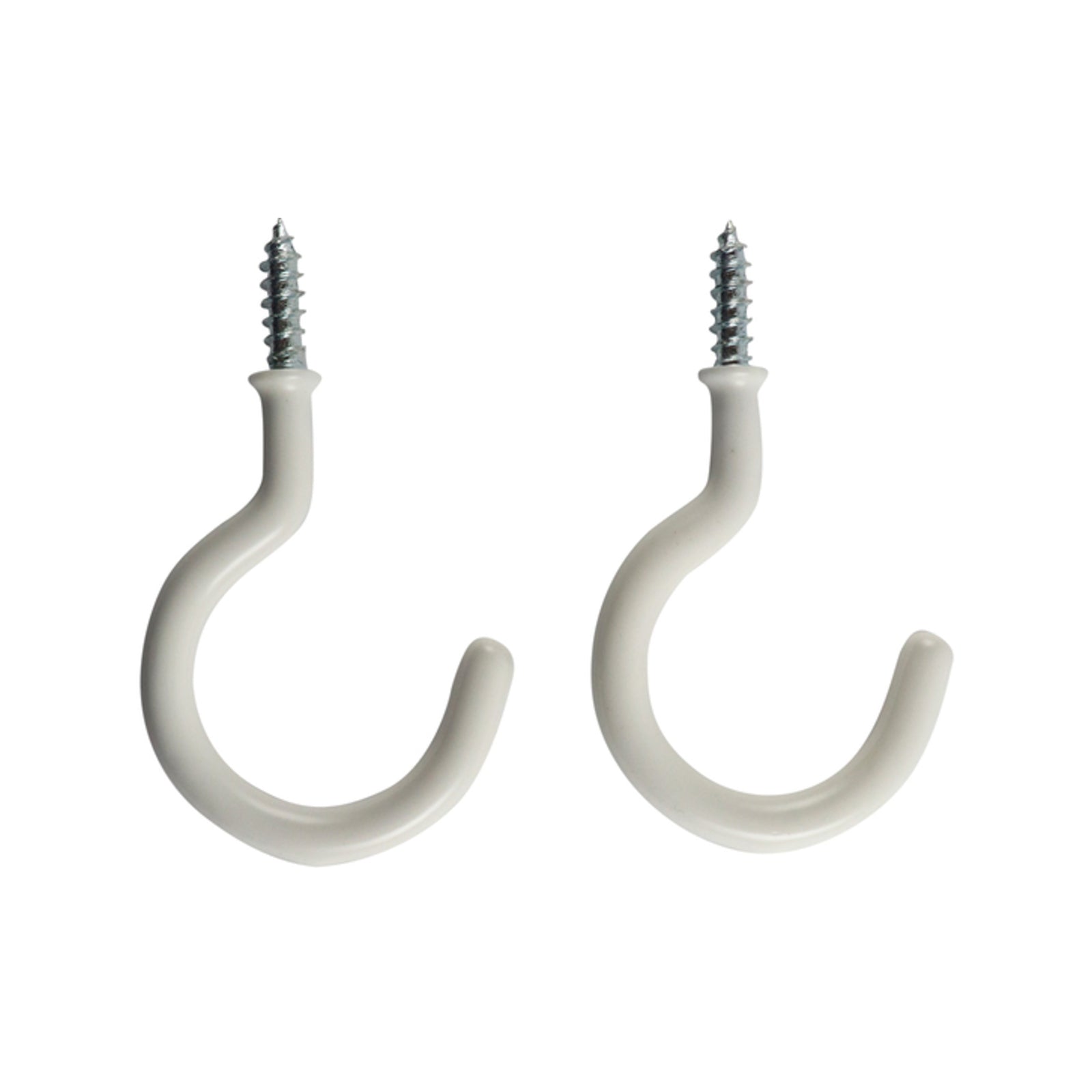 Everhang 28mm White PVC Coated Steel Cup Hook - 2 Pack