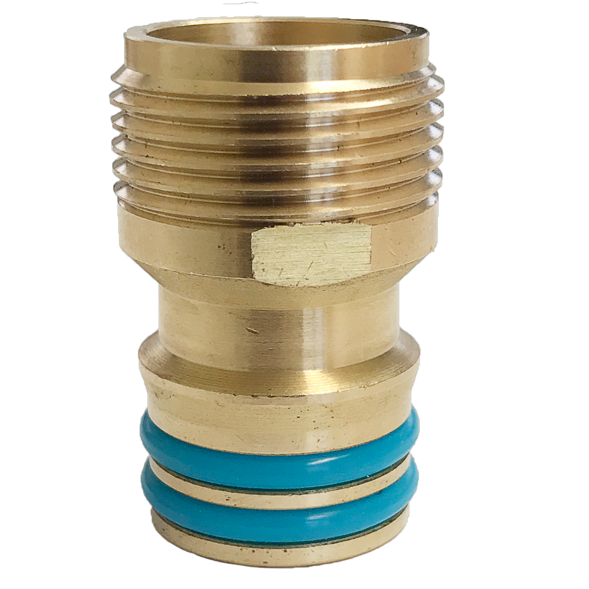 Holman 18mm Brass Sprinkler Adapter, Gold Snap-On Hose Fitting Outdoor