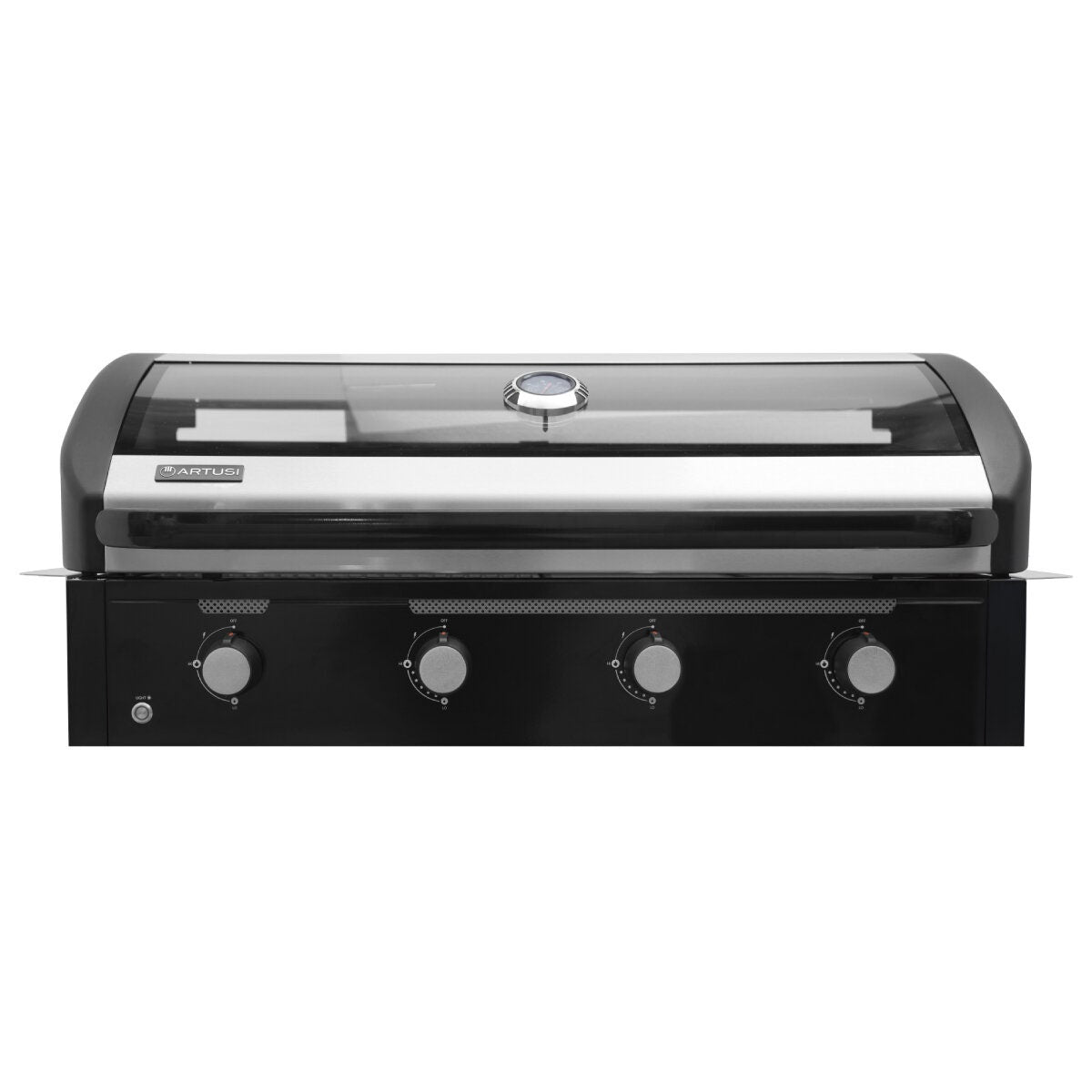 Artusi Halmo 4 Burner Built-In Gas Grill BBQ - Black with Anthracite Trim, Roasting Hood - ABIBBQ4