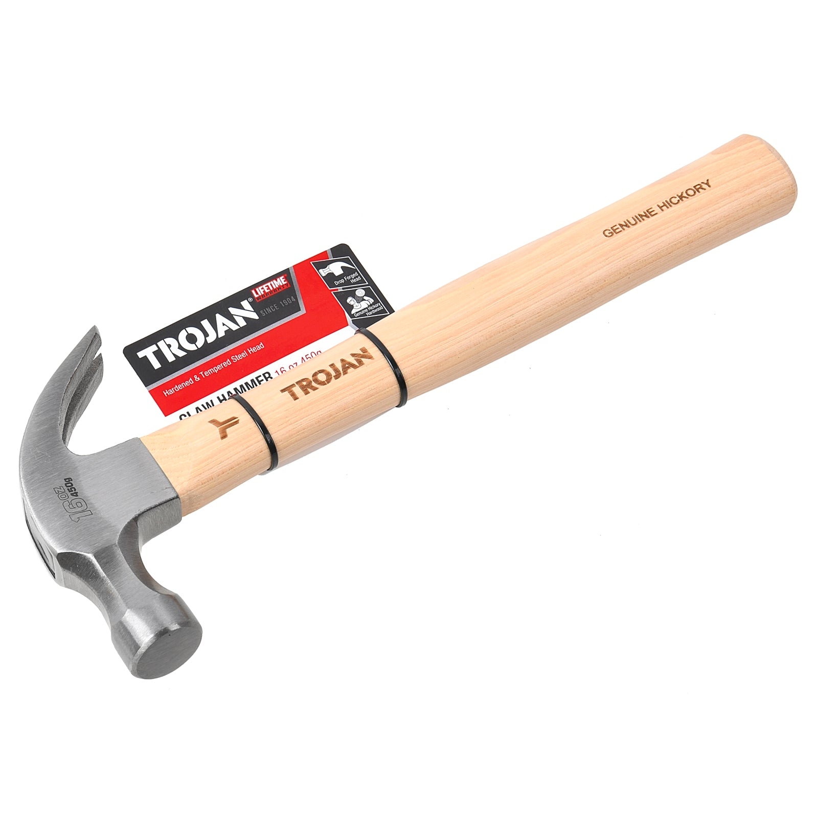 Trojan 16oz (450g) Timber Handle Claw Hammer