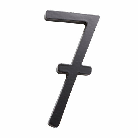 Sandleford 75mm Black Zone House Number 7 Galvanised Steel - Powder Coated Weather Resistant