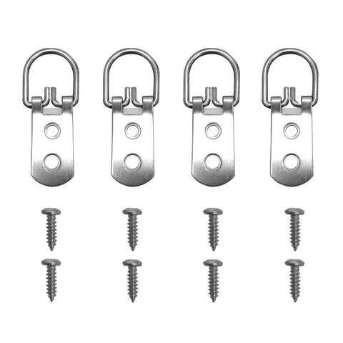 Everhang 15kg Zinc Plated Heavy Duty Picture Hanging D-Ring - 4 Pack