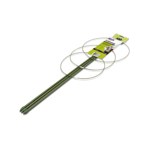 Jack 60cm 3 Ring Green Steel Flower Trellis