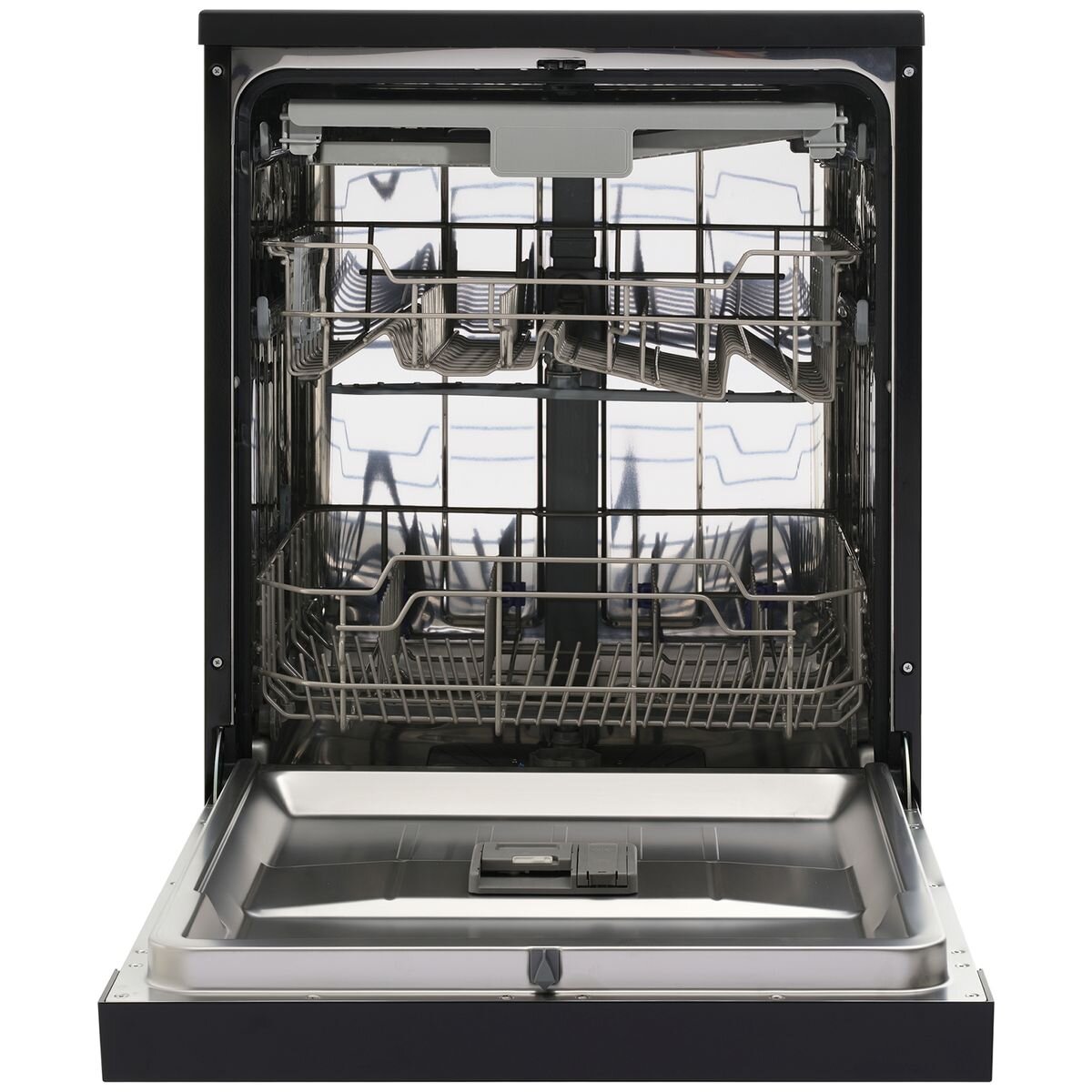 Omega 60cm 14 Place Freestanding Dishwasher - Black Stainless Steel - Delay Start - Half Load - ODWF6014BX