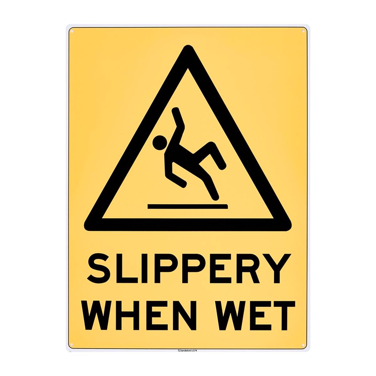 Sandleford 450 x 600mm Slippery When Wet Polypropylene Sign