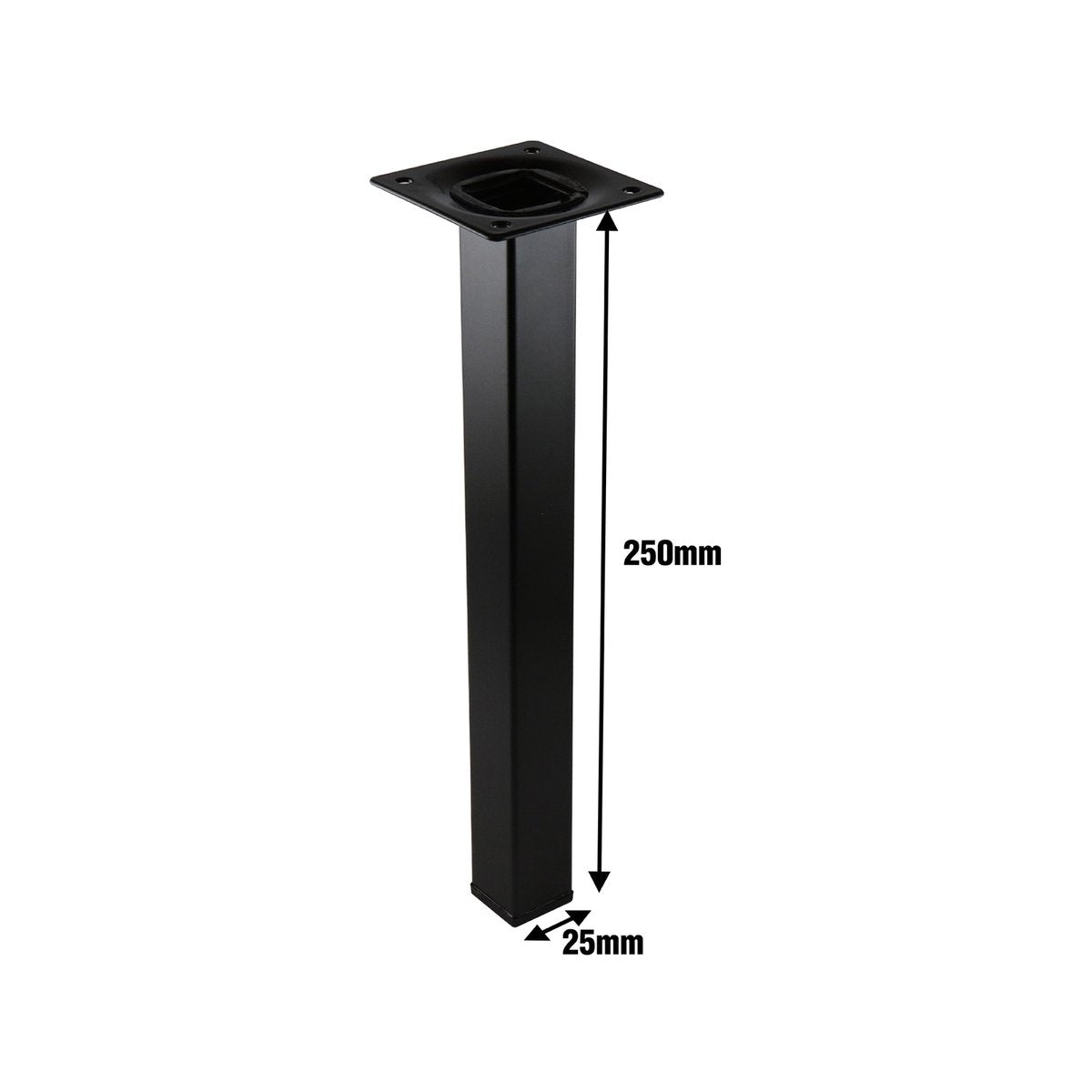 Adoored Furniture Leg - 25 x 25 x 250mm - Steel - Modern Design - SuperSaverAU - view 3