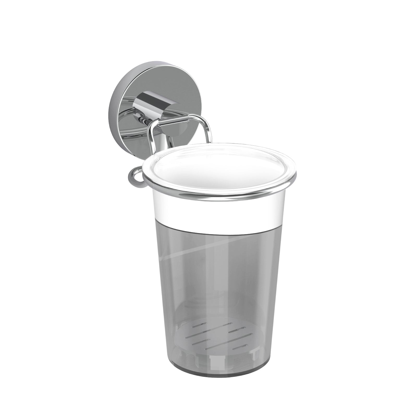 Fusion-Loc 8kg Chrome Stainless Steel Suction Bathroom Tumbler