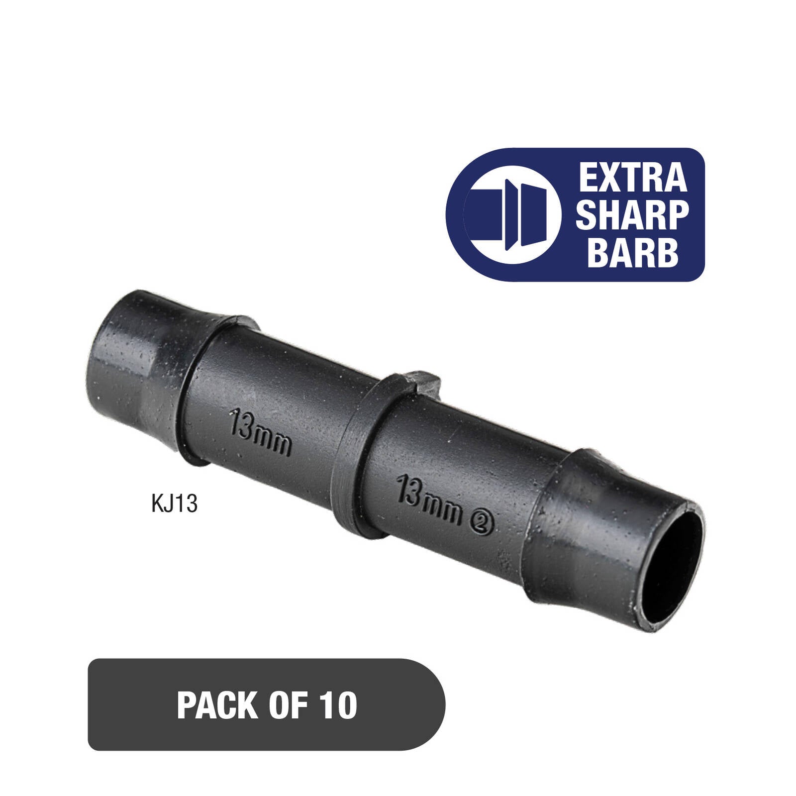 K-Rain 13mm Barbed Joiner Polypropylene 10 Pack
