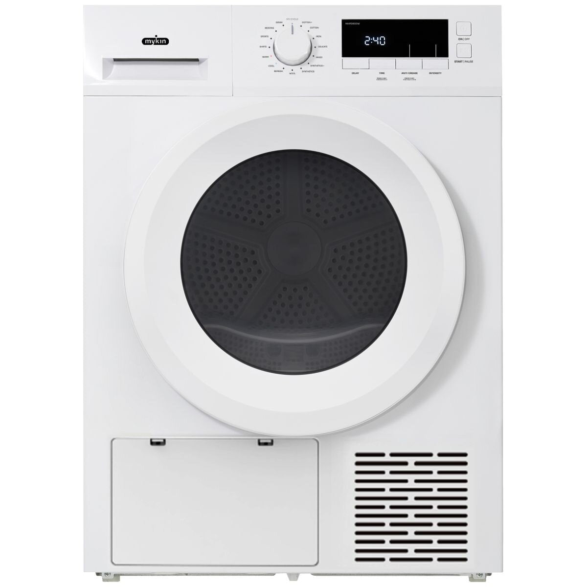 Mykin 6kg Front Load Washer and 8kg Heat Pump Dryer Package - White - Not Stackable - MFLW600WMHPD800W
