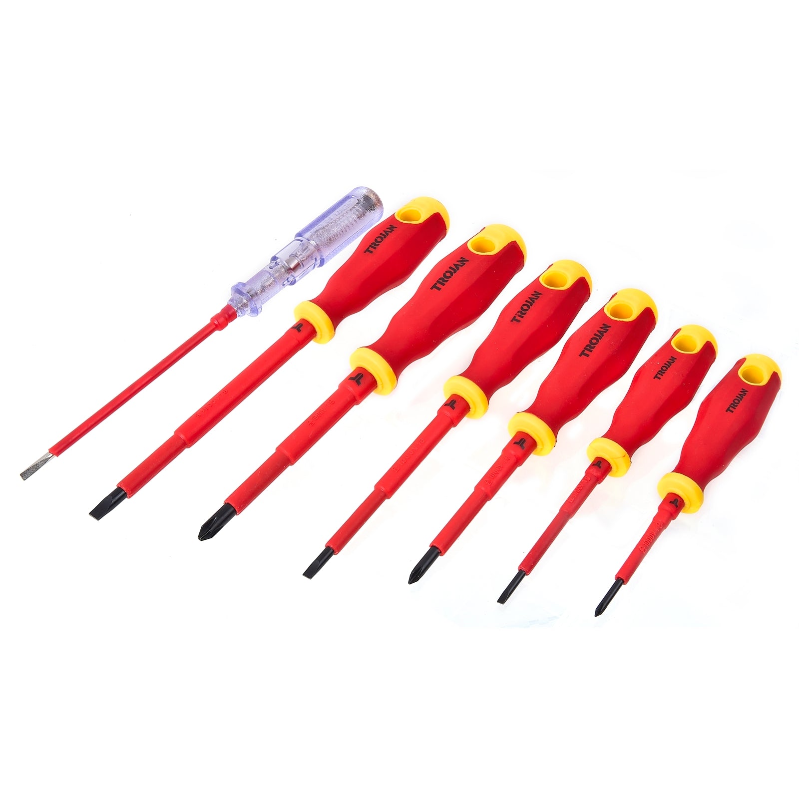 Trojan 7 Piece VDE Insulated Screwdriver Set, CRV