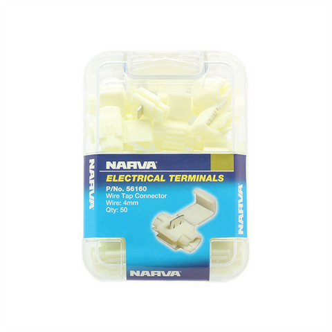 Narva Ezy Tap Wire Connector 4mm Nylon 50 Pack Easy Connection - SuperSaverAU - view 1