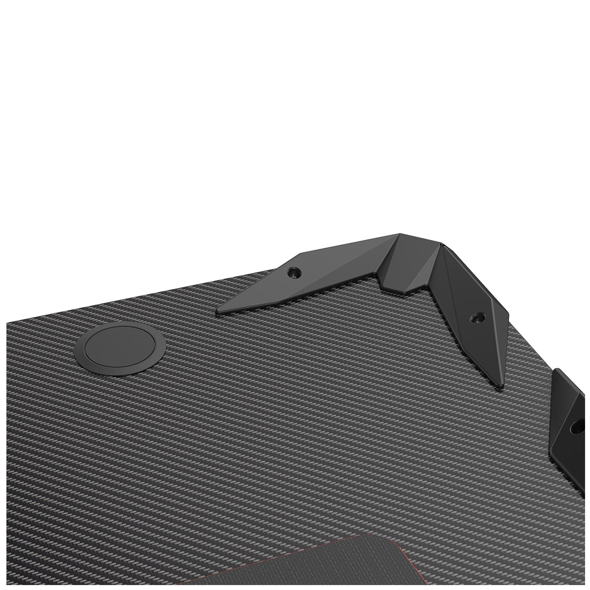 Eureka Ergonomic Z1-S Gaming Desk with Blue LED Lights, Carbon Fibre Texture, Controller Stand, Cup Holder, Headphone Hook - SuperSaverAU - view 5