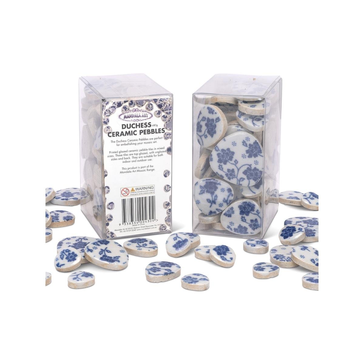 Mandala Art Duchess Ceramic Mosaic Pebbles - Mixed Size Pack - 52mm x 105mm x 67mm - Durable for Indoor/Outdoor Use - SuperSaverAU - view 1