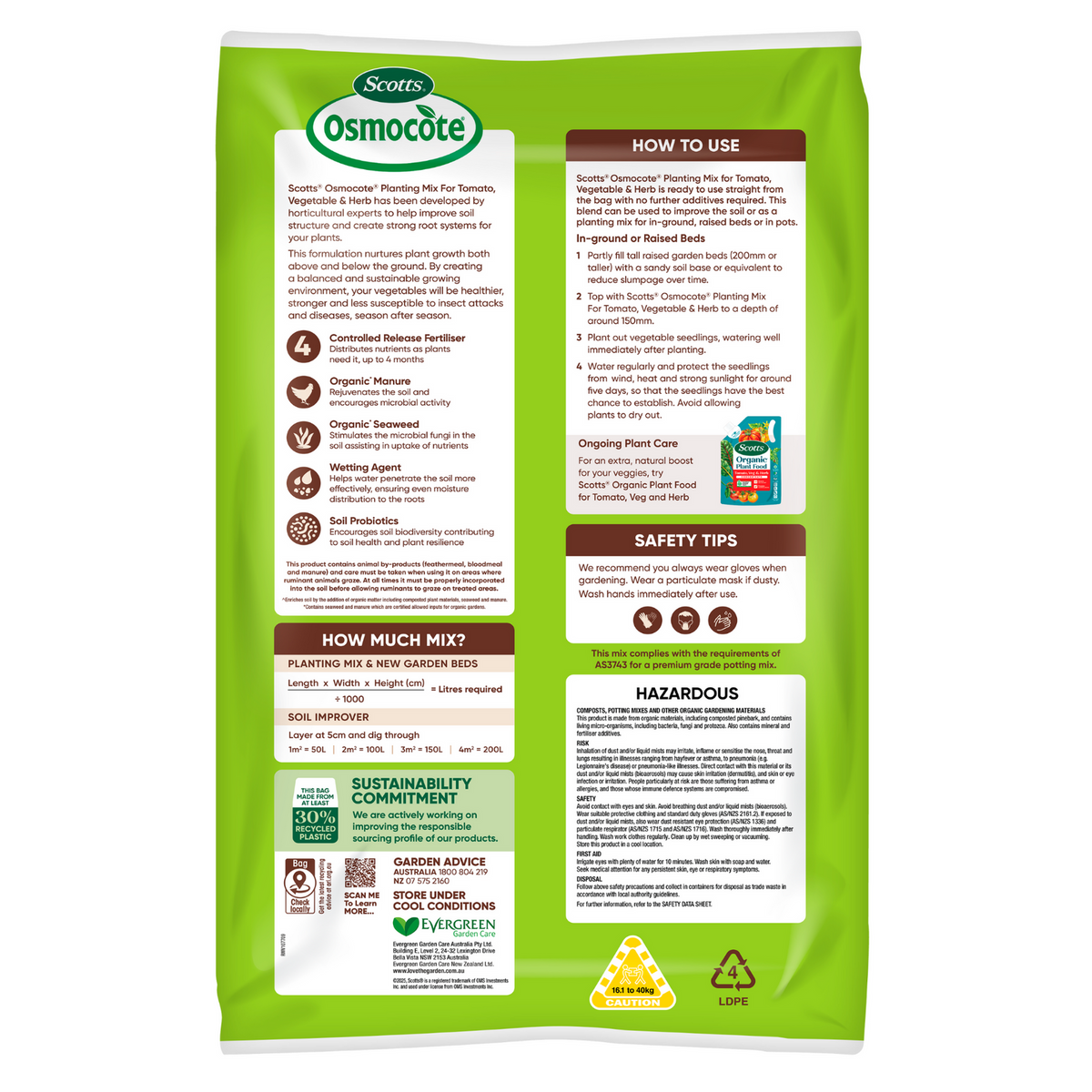 Scotts Osmocote Plus 50L Tomato, Vegetable & Herb Premium Planting Mix