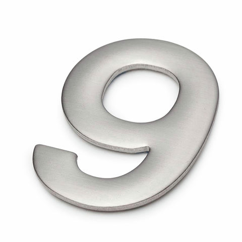 Sandleford Mode House Number 9 Brushed Stainless Steel 50mm Weatherproof