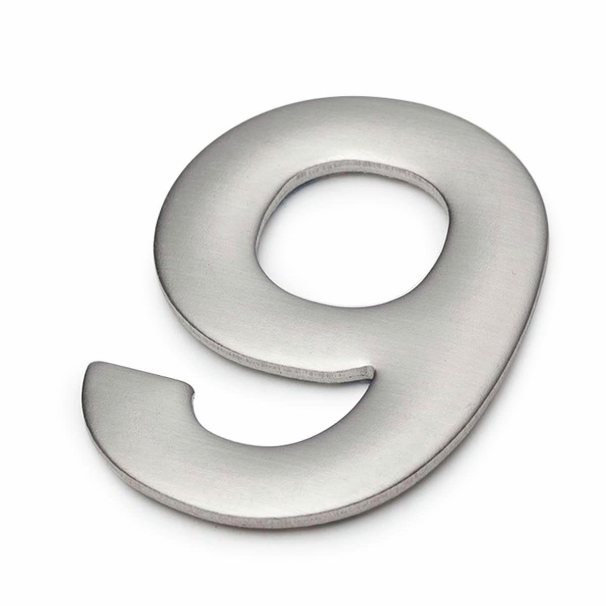 Sandleford Mode House Number 9 Brushed Stainless Steel 50mm Weatherproof