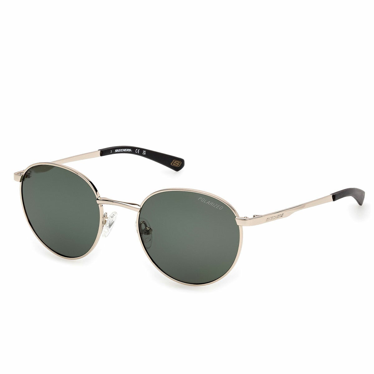 Skechers Mens 50mm Polarised Sunglasses Round Metal Frame SE00057 32R