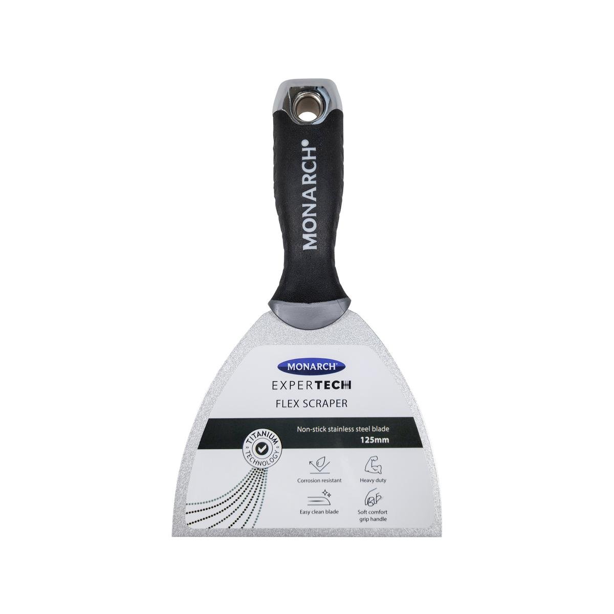 Monarch Expertech Flex Scraper - 125mm - Stainless Steel - Non-Stick - SuperSaverAU - view 1