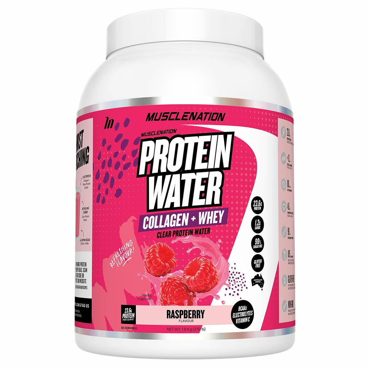 Muscle Nation Protein Water 1.8kg Raspberry