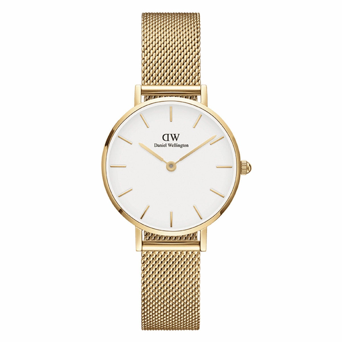 Daniel Wellington Gold Mesh Wristwatch White Dial 28mm Women's DW00100350