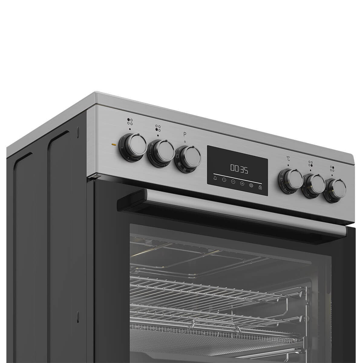 Beko 60cm Electric Freestanding Oven - Stainless Steel, Ceramic Cooktop, AirFry - BFCB60VMX