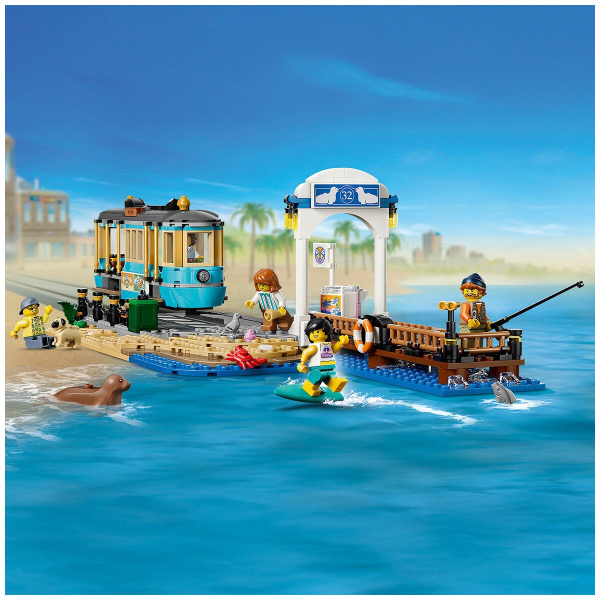 LEGO Beach Streetcar Tram Toy City Classic Building Blocks Set Ages 7 Plus 60506 — image 8
