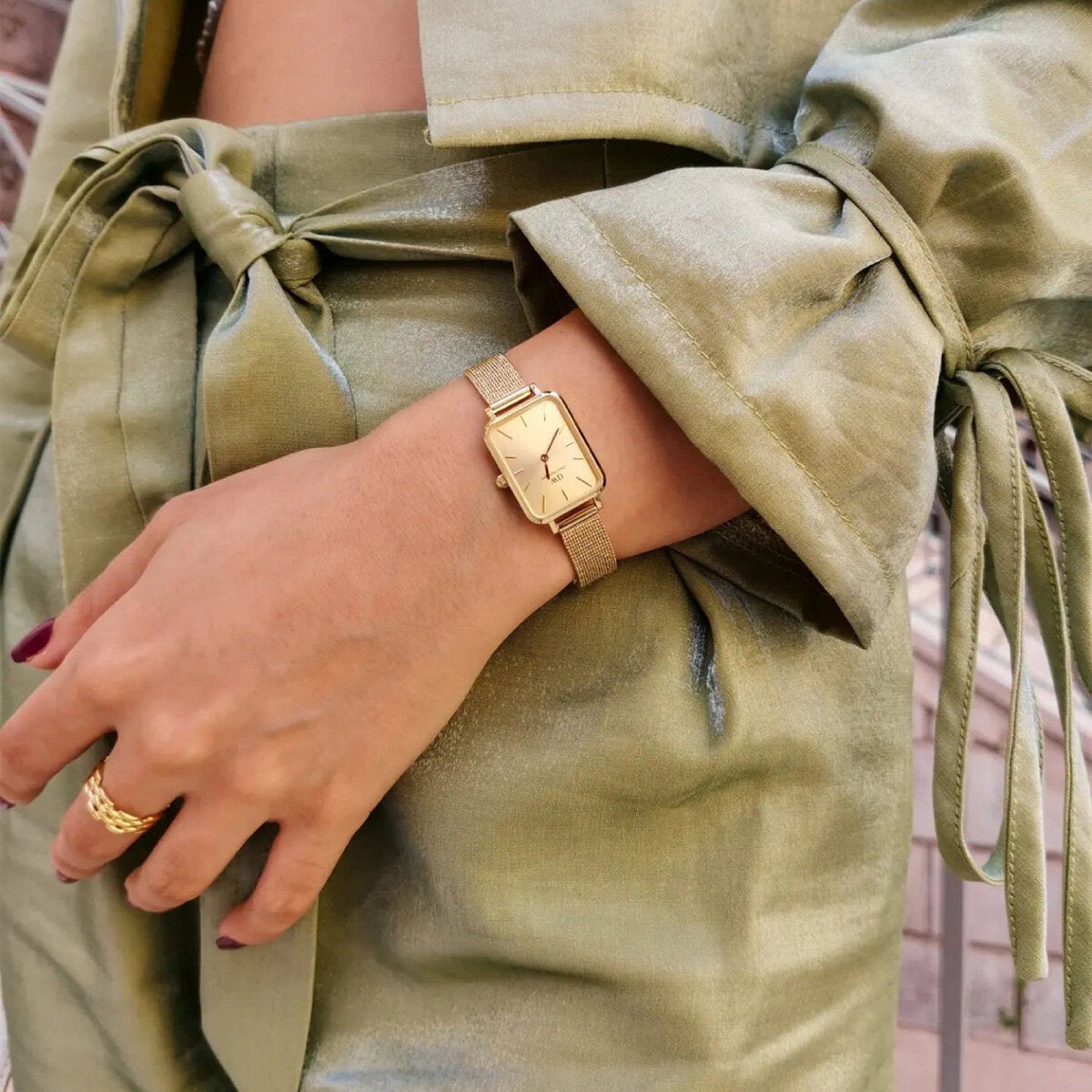 Daniel Wellington Gold Dial Wristwatch Quadro Unitone Women's DW00100485 — image 6