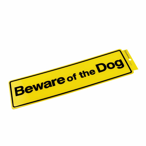 Sandleford 330 x 95mm Beware of the Dog Yellow Self Adhesive Sign
